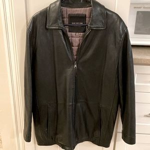 Marc New York Men's super soft black leather jacket with quilted lining.